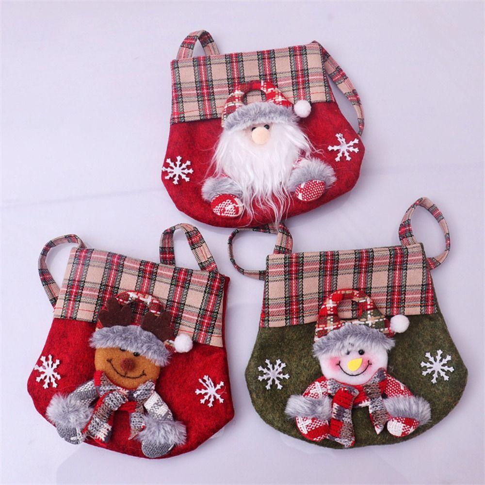 Cartoon Christmas Crossbody Bag Non-fading Gifts Candy Bag Creative Christmas Handbag  Xmas Gift