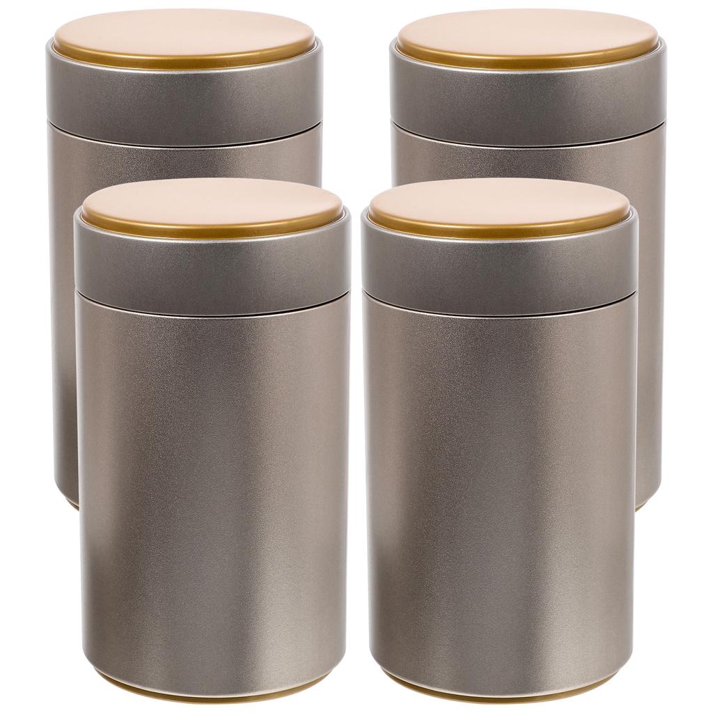4Pcs Loose Leaf Tea Canisters Metal Gift Tins with Airtight Lids Functional Storage Jars for Coffee Beans Dried Fruit Kitchen