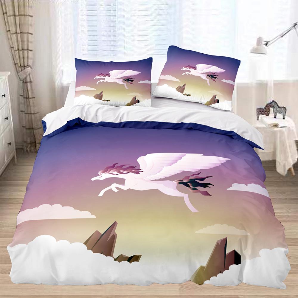 3D Cartoon Animal Themed Bedding Set with White Cute Cartoon Pattern Down Duvet and Pillowcase for Home Decoration In Children's Rooms