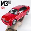 New 1:24 1988 BMW M3 E30 Alloy Sports Car Model Diecasts Metal Classic Car Model High Simulation Sound and Light Childrens Toys Gift