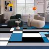 Modern Blue Geometric Carpet Living Room Decoration Sofa Area Coffee Tables Non-slip Rug Bedroom Bedside Soft Play Mat Washable