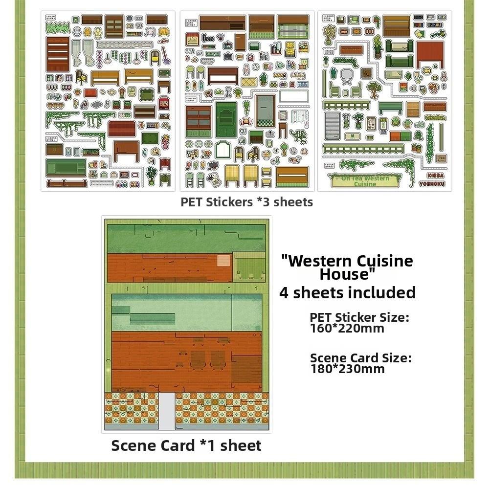 3D Miniature Shop Scene Collection Modern Shop Architecture Stacking Pasting Landscape Sticker Book Scene Game Stickers