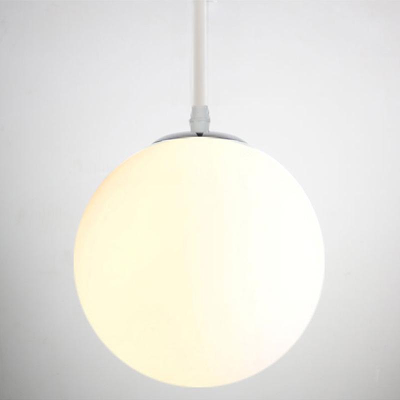 Современная простая молочно-белая стеклянная люстра с одной головкой E27, светодиодная люстра для гостиной, столовой, спальни, кухни, освещение