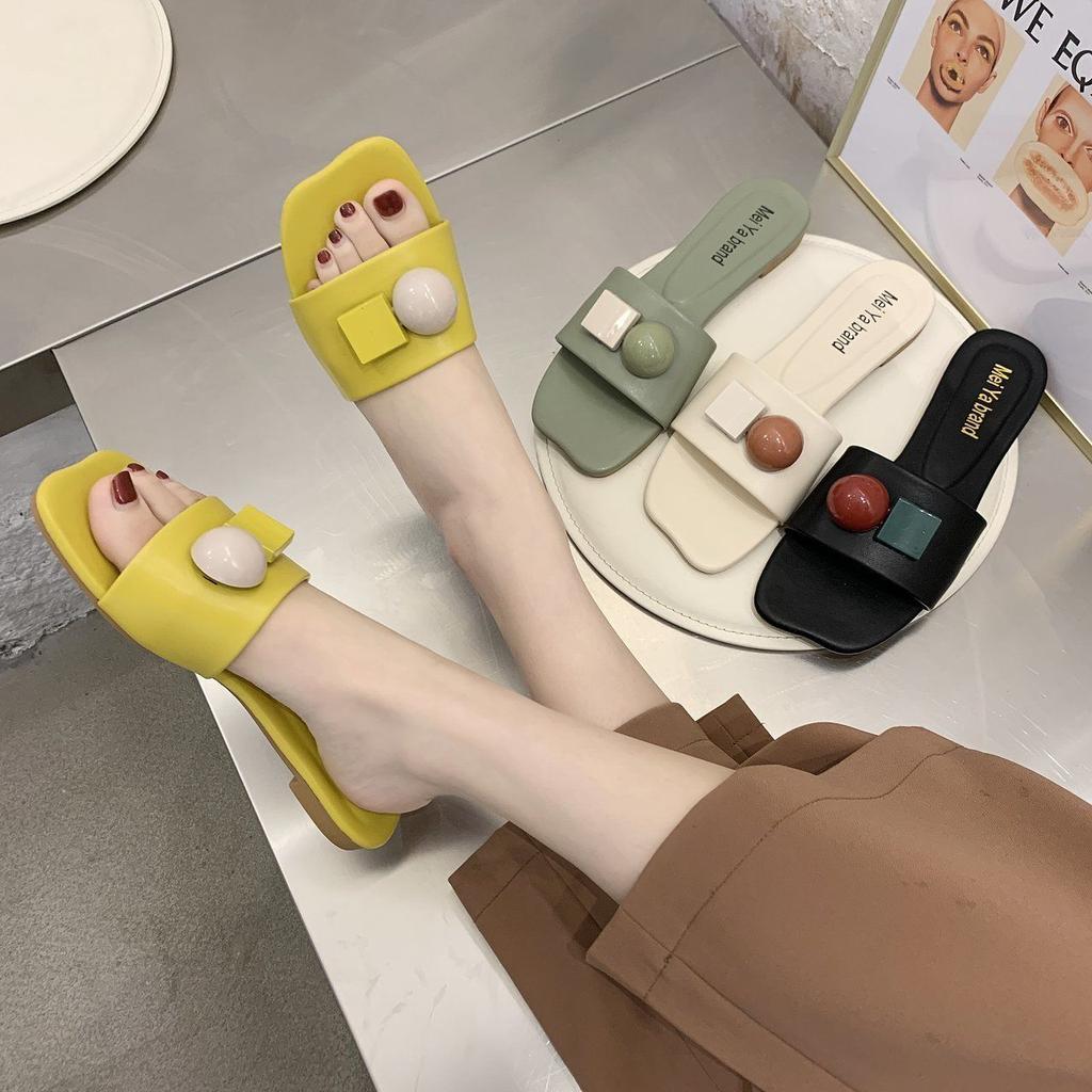 Обувь с открытым носком, лето 2024, женские тапочки на плоской подошве и сандалии, черные шлепанцы, роскошные сандалии H, дизайнер Y по акции F