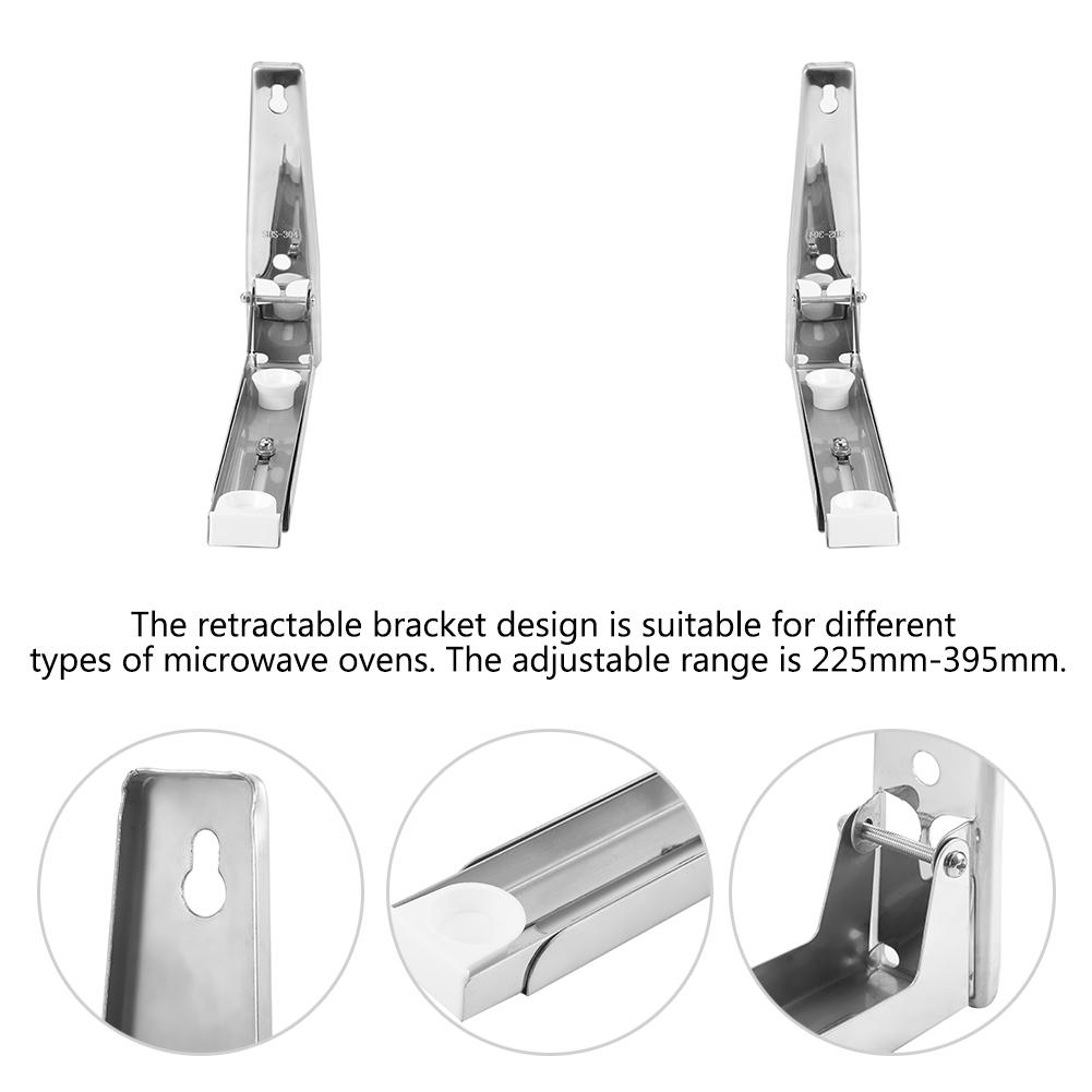 Бытовая 304 нержавеющая сталь складная телескопическая микроволновая печь настенный держатель кронштейн для хранения