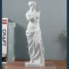 White Artwork Sketch Plaster Resin Art Figurine Beauty and Love Broken Arm Venus Statue  Bookshelf