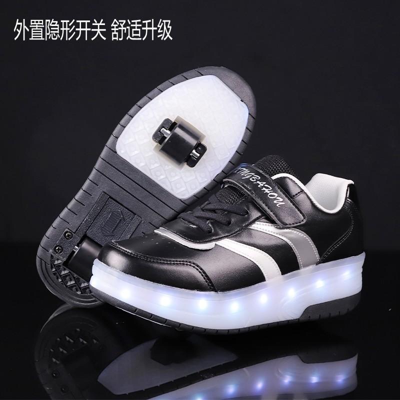 Luminous Led Runaway Shoes Double Wheel Boys Wheel Shoes
