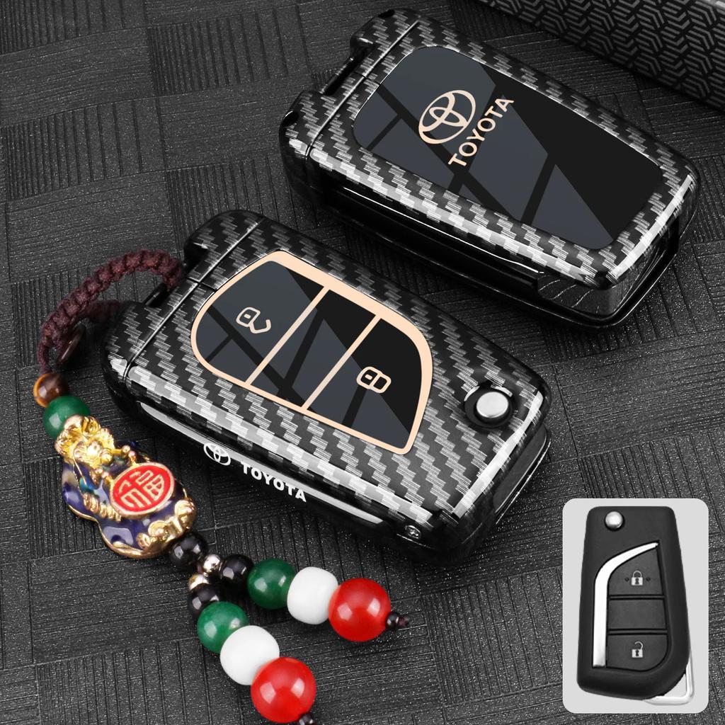Zinc Alloy Leather Car Key Case Protective Case for Toyota CHR Hilux Fortuner BVNYTU7 Land Cruiser 200 Camry Corolla Crown RAV4 Highland