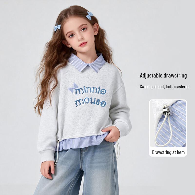 Disney Girls' Faux Layered Preppy Sweatshirt