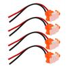 4Pcs Battery Charging Interface 3 Pin Charging Cable Line Plastic with Cover for Electric Car