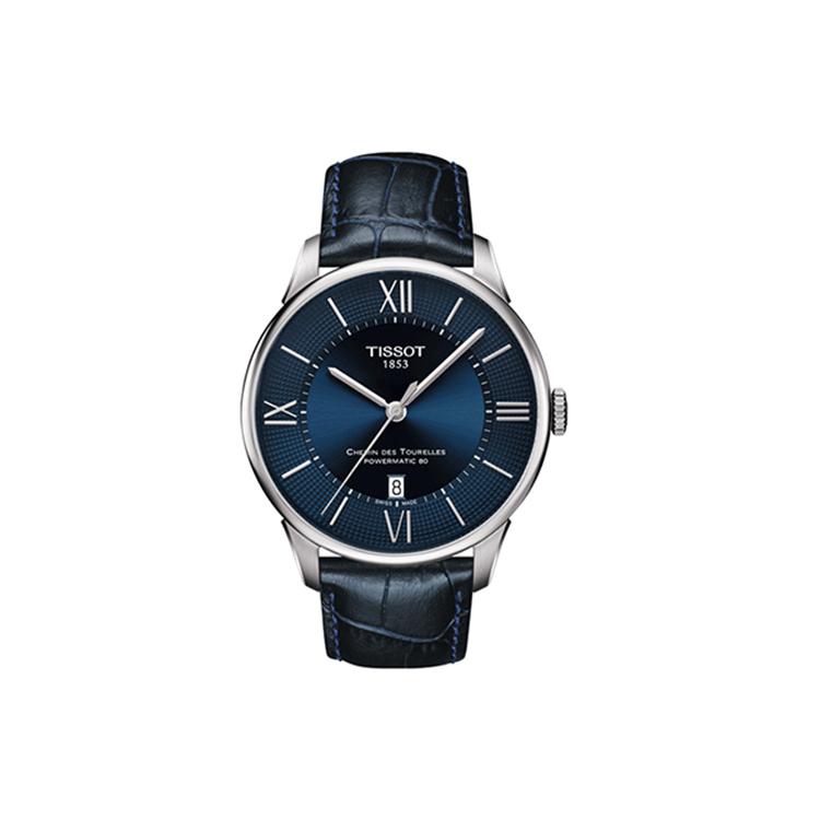 Tissot Мужские автоматические механические часы Tourelles Collection, 42 мм, синий циферблат, T099.407.16.048.00