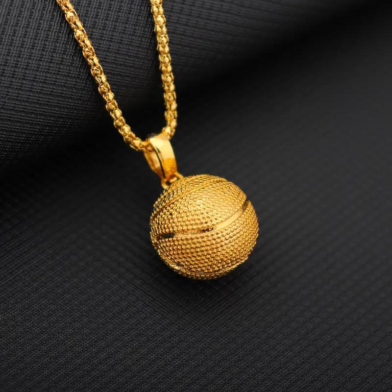 Комплект украшений из 2 предметов, мужское хип-хоп спортивное ожерелье в синей оправе для баскетбола, модные аксессуары