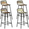 Bar Stools - vidaXL - Set of 4 - Reclaimed Wood - Powder-coated Steel - 76 Cm Seat Height