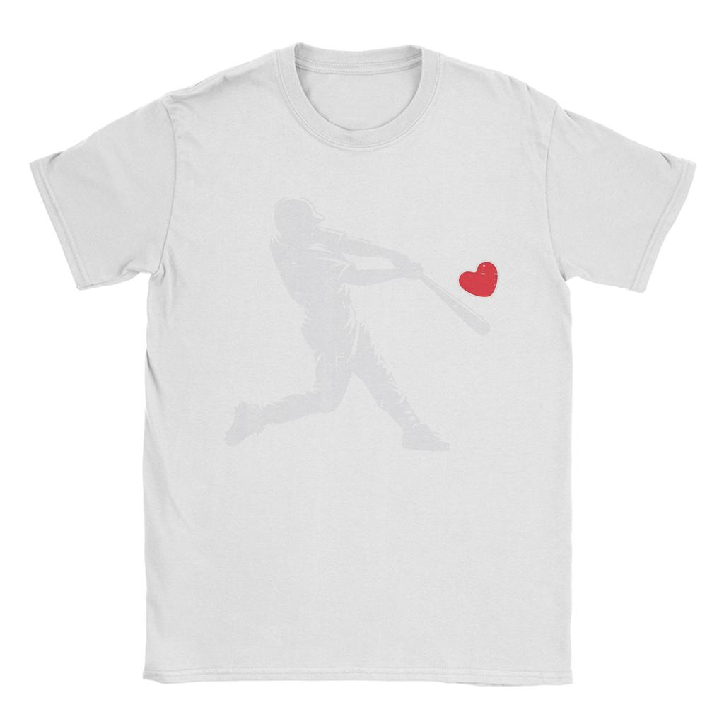 Unisexs Valentines Day Baseball Batter Silhouette Heart T Shirts Cotton Clothing Funny Short Sleeve Tee Shirt Gift Idea TShirt