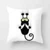 Lovely Cartoon Black Cat Cushion Cover Pillow Cover Sofa Car Home Decoration Room Decoration 45*45cm