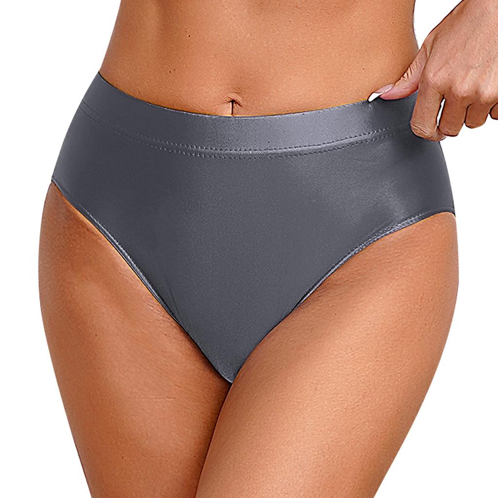 Гладные женские трусики-слипы M-XXL Однотонные Эластичный пояс Нижнее белье Купальный костюм Низ
