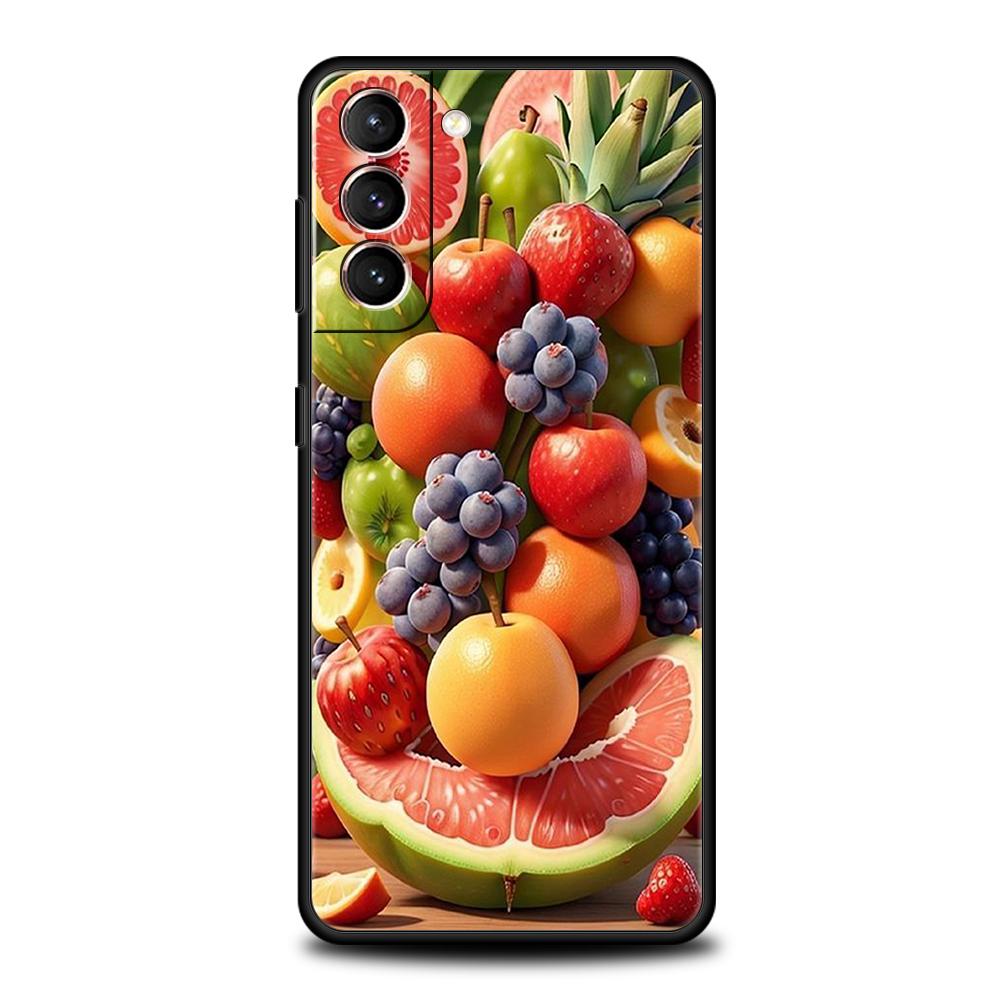 Мультяшный чехол для телефона с фруктами для Samsung Galaxy S24 S23 S22 S20 S21 FE Ultra S10 S10E S9 S8 Plus 5G Силиконовый чехол Capas Bags Fundas