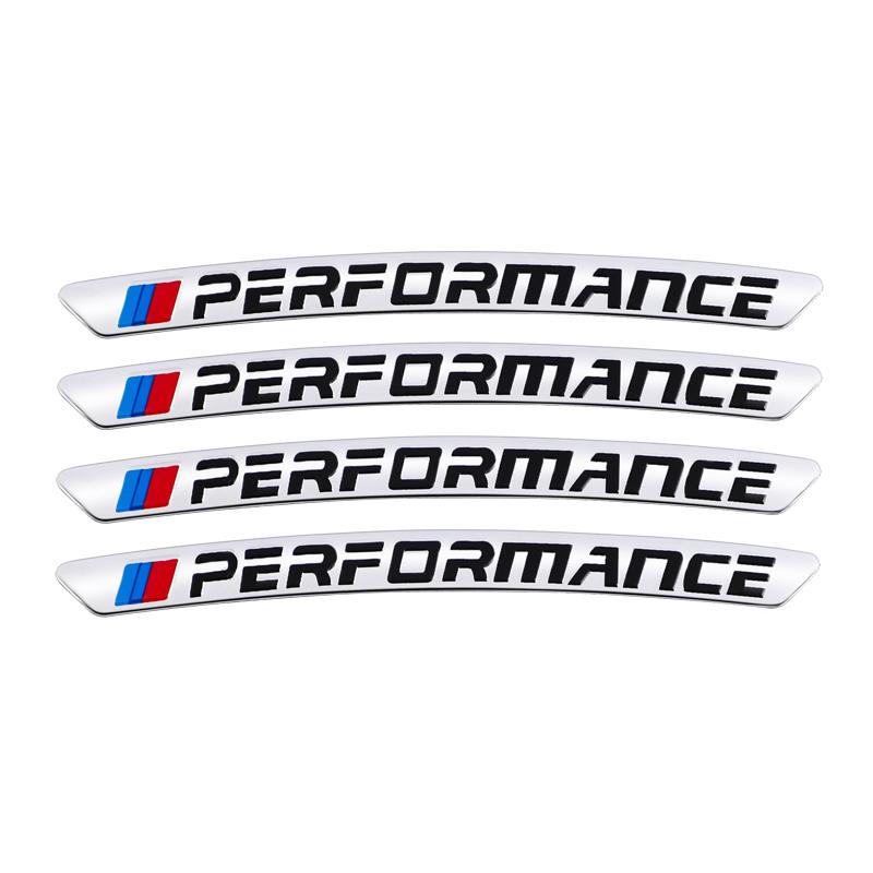 ARTO7 Ultra Durable Waterproof 4Pcs Car Wheel Hub Rim Badge Stickers Decorative Decals For BMW Performance F40 F10 F45 F20 G30 G20 G32