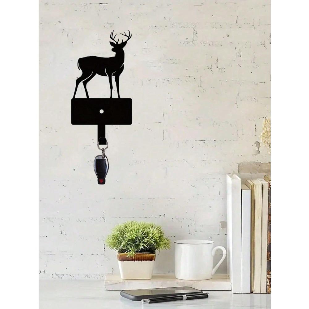 1 pc Metal Deer Hook for Cups, Keys, Bags, Wall Mounted, Modern Home Decor, Entryway, Bedroom, Bathroom