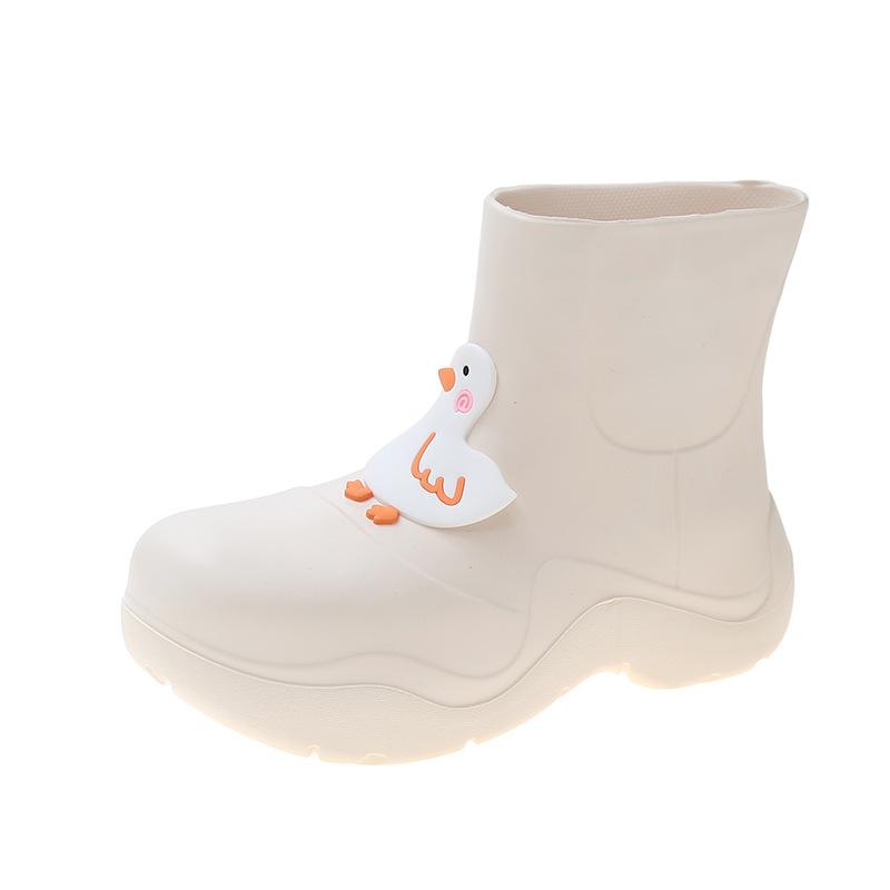 Duck Rain Shoes Women Wear Ashi Brother Mona Cute Non-slip Water Shoes Fashion Ugly Cute Rain Boots Platform Rubber Shoes