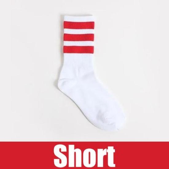 New Men/Women 3 Three Stripes Cotton Socks Retro Old School  Hiphop Skate Long Short  Meias  Harajuku White Black Winter Cool