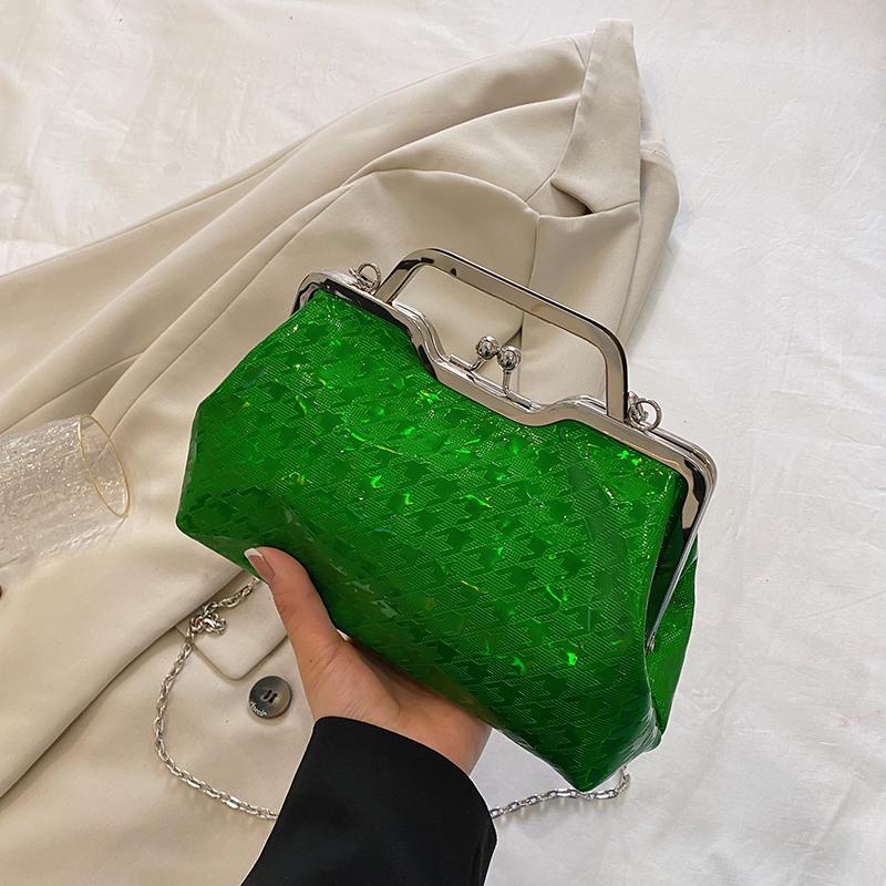 Роскошный дизайнерский цепной блестящий вечерний клатч сумка для вечеринки для женщин женственная мода свадьба плутониевая кожа клатч церемония