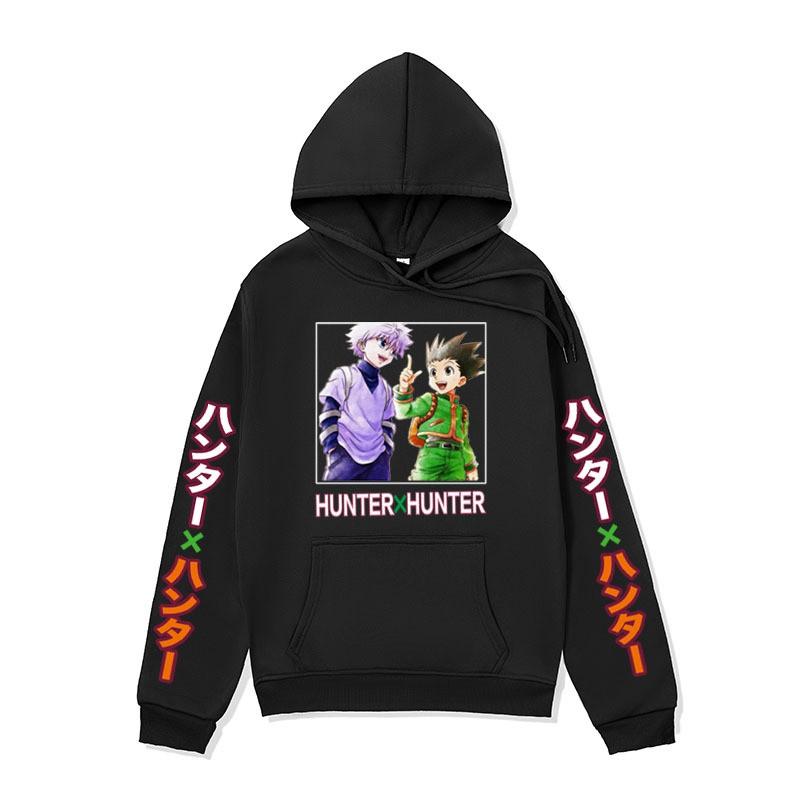 Mens Hooded Sweatshirt Anime Print Oversized Streetwear Pullover Cotton Blend Warm Fleece Lined Fall Winter