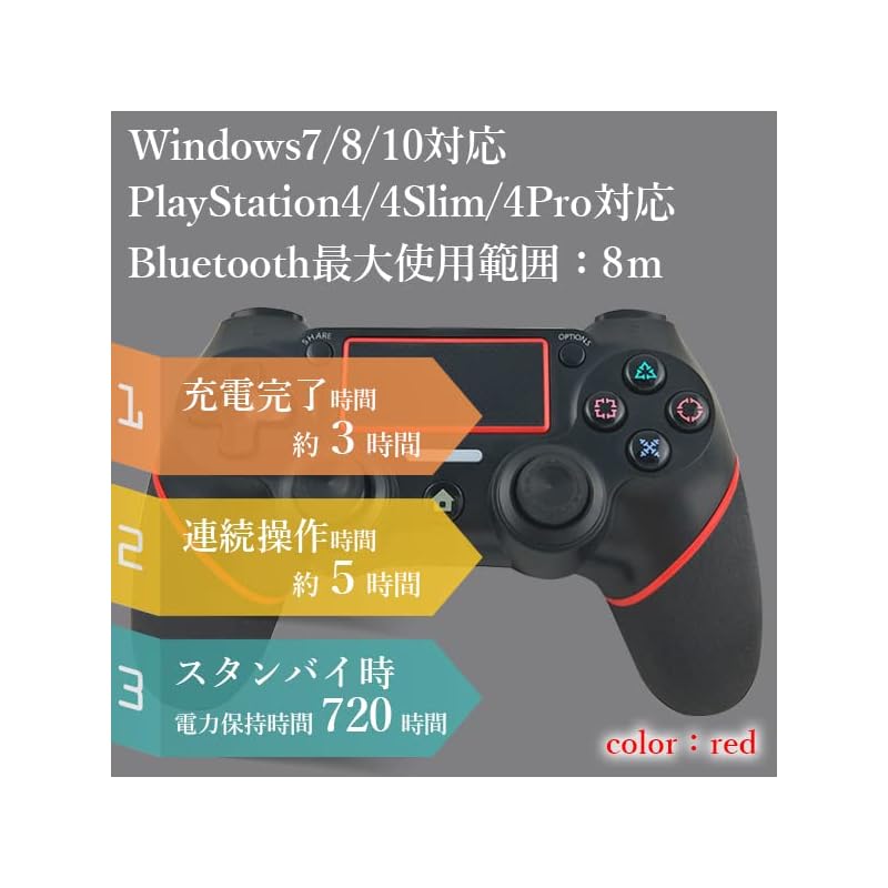 Контроллер PS4, совместимый с красным, беспроводной Bluetooth-сенсорной панелью, датчик ускорения, разъем для наушников, чувствительный к гравитации