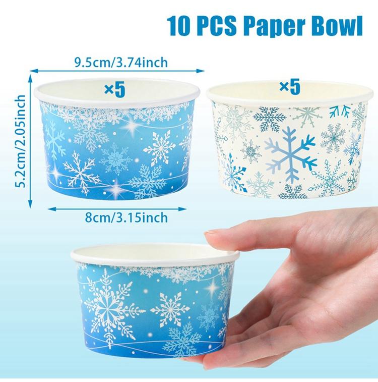 Christmas Santa Claus Paper Bowl Navidad Natal Noel Snowman Disposable Bowl Merry Christmas Decor For Home 2025 New Year 2026