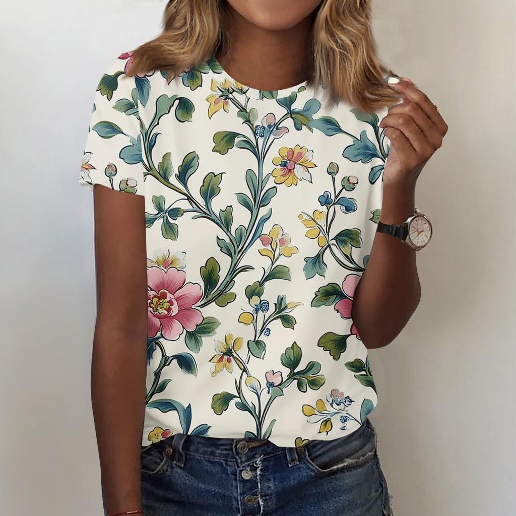 Женская мода повседневная футболка с круглым вырезом и короткими рукавами, топ, футболка, топ