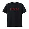 Мужская футболка FERAL с дизайном 'Paint The Town Red' Друзья Черная L винтажная стираная Топ для повседневной носки Растягивающийся Унисекс Универсальный
