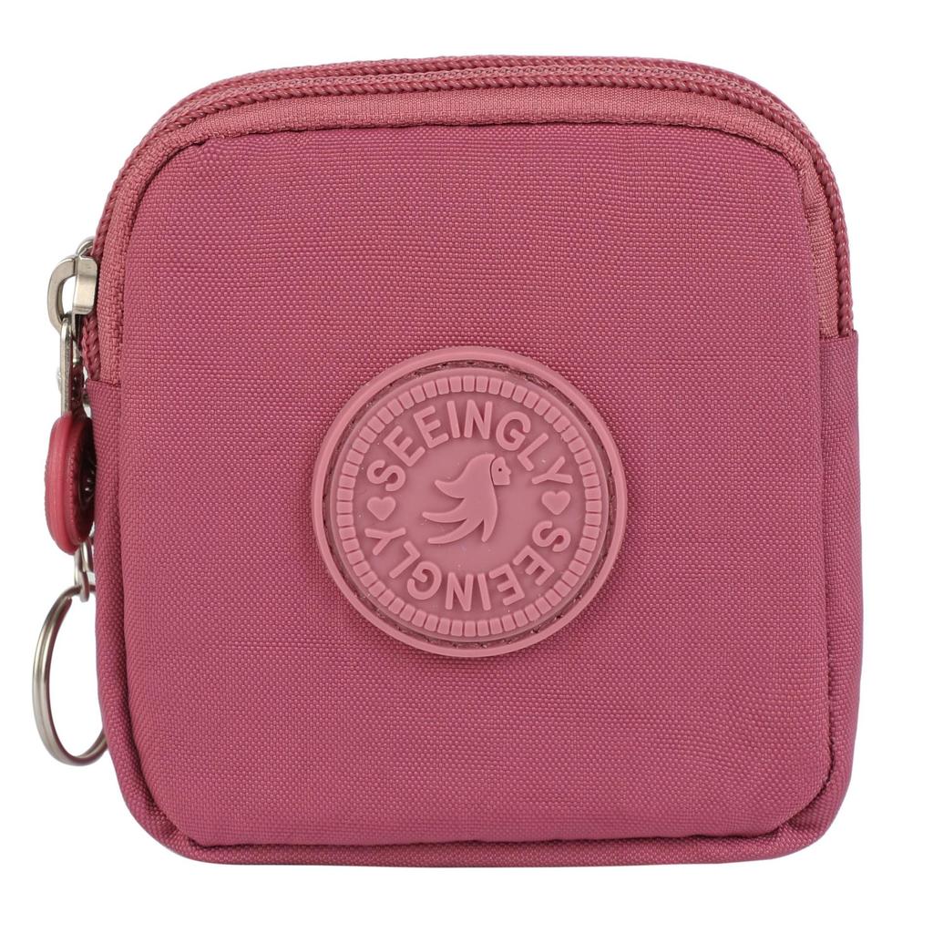 Portable Waterproof Coin Purse with Key Ring Wear-resistant Credit Card Holoder Solid Color Handbags
