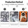 Halloween black cat pumpkin pearl painting art full pearl handmade diy home decorations