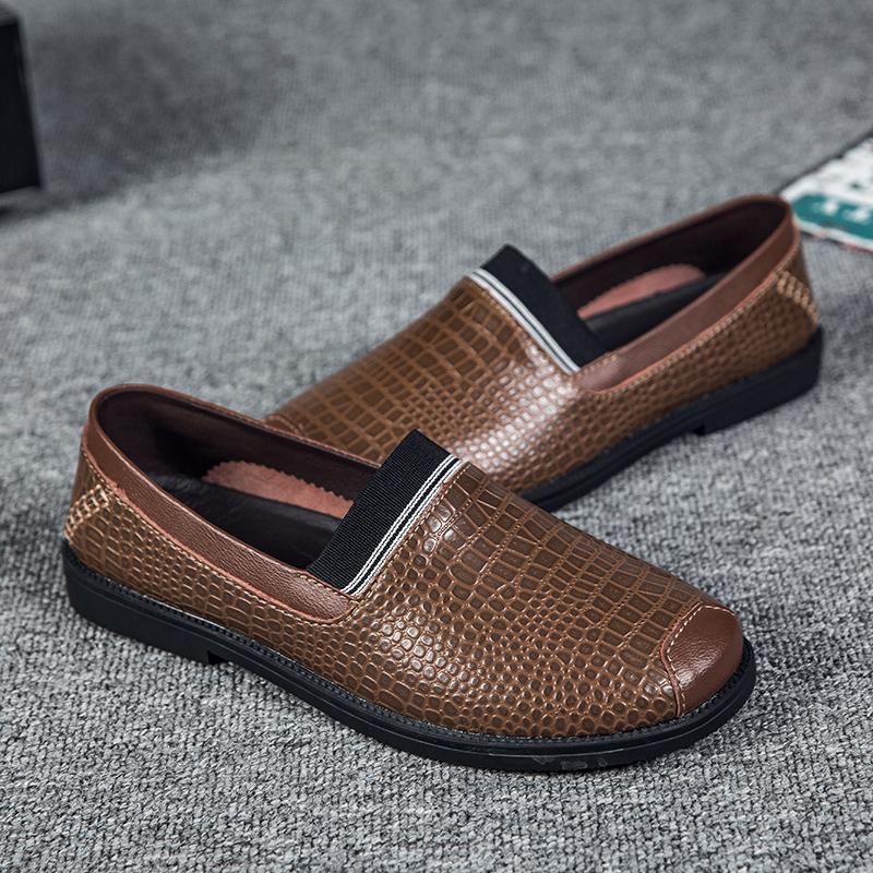 2022 Новинка Мужские Лоферы Модные Кожаные Туфли Крокодиловый Узор Повседневные Мягкие Нескользящие Туфли Для Вождения Мужские Весна Лето Плоские Туфли Мужские
