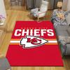 Kansas City Chiefs Flannel Printed Carpet, Home Sofa Decoration for Living Room & Bedroom, Non‑Slip Play Flannel Floor Mat for Game Room