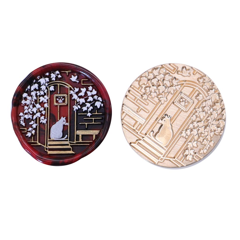 Восковая медная головка с рисунком окна, серия, винтажная ремесленная запечатывающая головка для открыток, конвертов, свадебных приглашений, подарочной упаковки