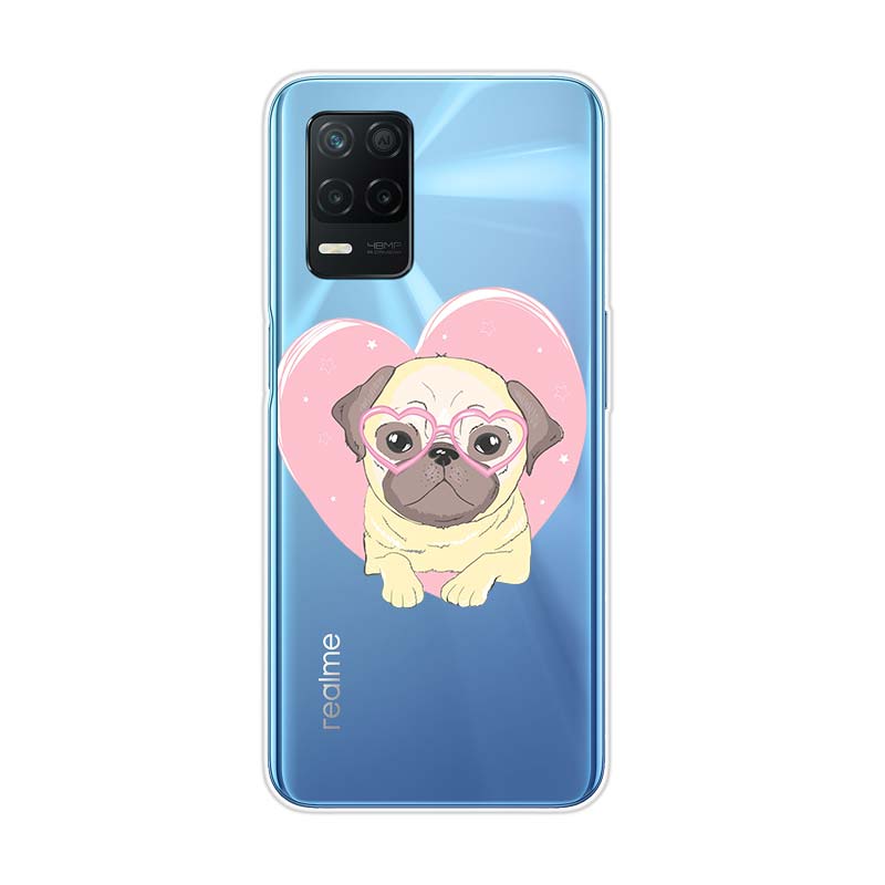 Cartoon Cute Pug Dog For Realme 8 8i V3 V5 GT Neo Flash Edition Explorer Master Neo2 Narzo 30 50i 50A C21Y Phone Case