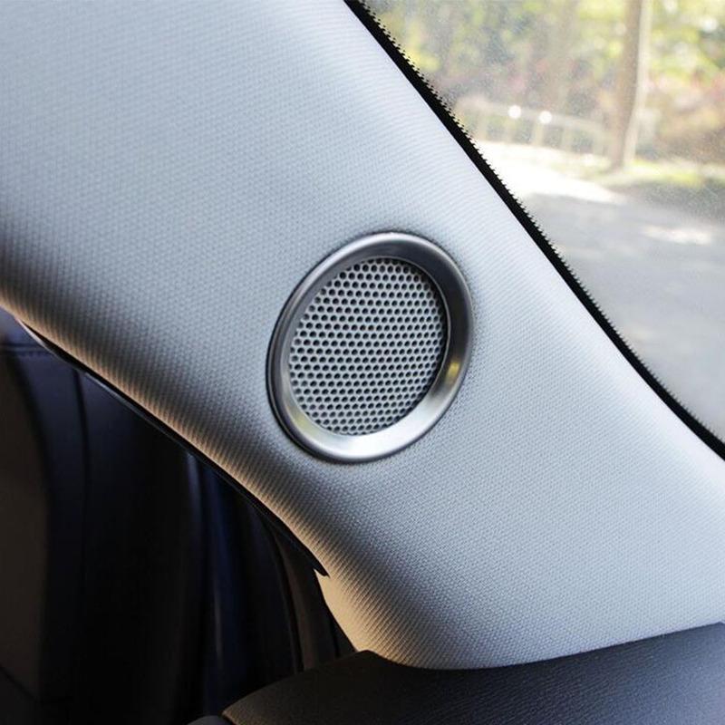 For Mazda CX-5 CX5 2nd Gen 2017 2018     Car ide Column Door Audio Speak Sound Cover Ring Circle Trim 2PCs