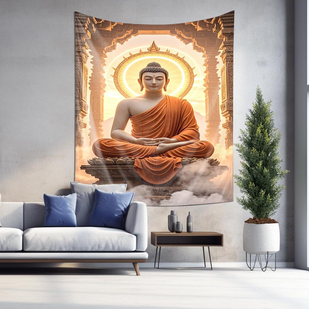 Lotus Position Buddha Meditation Wall Hanging Tapestry Zen Decorative Art