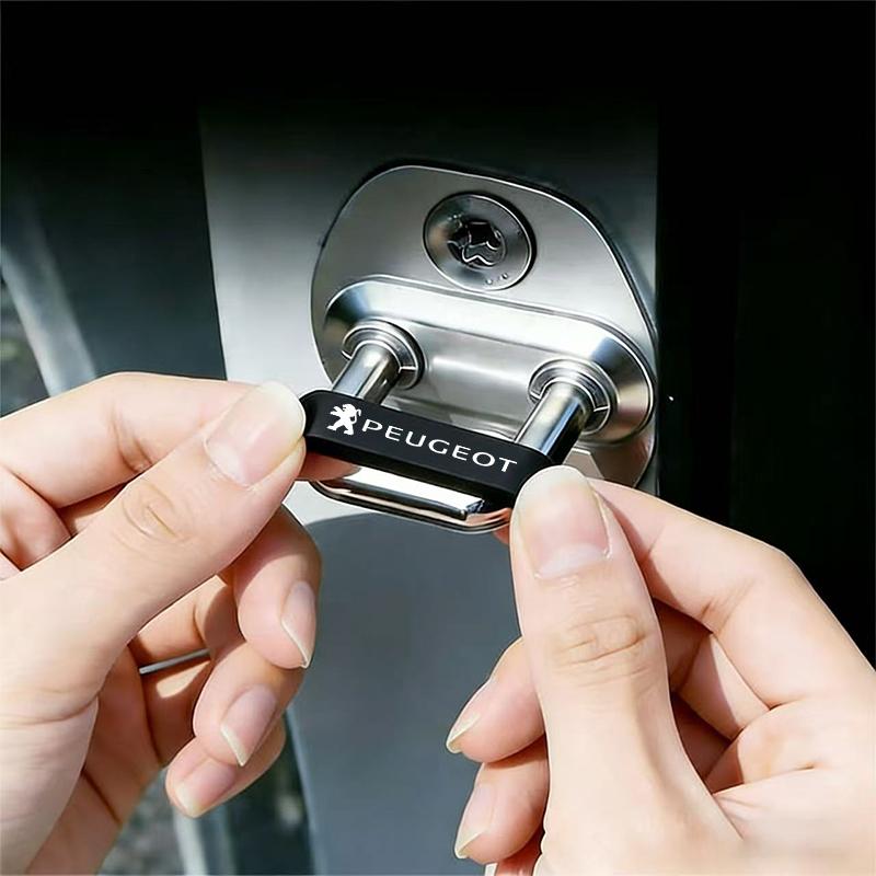 4Pcs Car Door Lock Shock Absorber Protective Buckle Cover Sticker For Peugeot 3008 308 207 508 607 406 407 U307 301 408 5008 4008