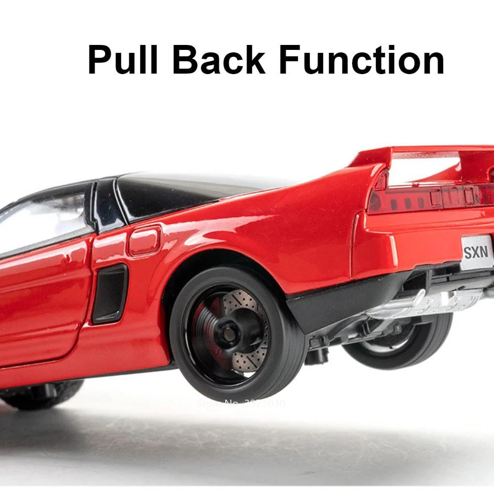 1:32 Honda NSX Models Cars Toy 5 Doors Opened Miniature Vehicles with Light Music Pull Back Toy Car Children's Educational Toys ahn256