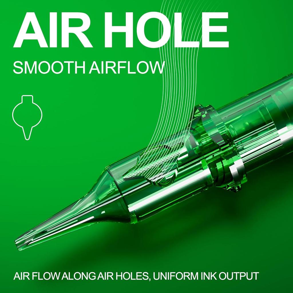 1203RL Иглы-картриджи для тату 20 шт. #12 Стандартные 3 Round Liner с мембраной Безопасные картриджи Одноразовые расходные материалы для тату для беспроводной тату-машинки