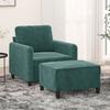 VidaXL Armchair with Footrest Dark Green 60 Cm Velvet, Sofa, Armchair, TV Armchair, Single Sofa, Sofa, Sofa 3201166