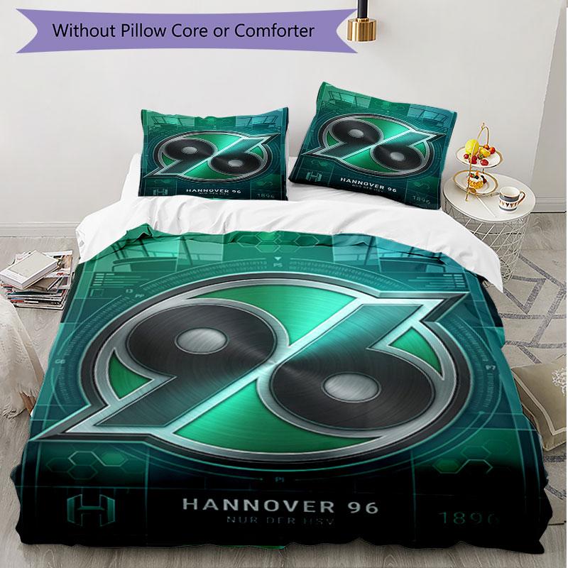 3pcs Duvet Cover Set (1*Duvet Cover + 2*Pillowcase, Without Core), Hannover 96 Football Print Soft All‑Season Bedding Set, Home Bedroom Decor Gift
