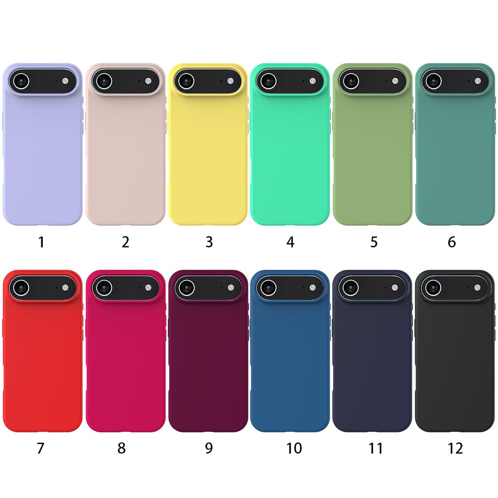 Простой чехол для телефона из жидкого силикона для IPhone 17 Air 16 15 14 13 12 Pro Max 17Pro Противоударная задняя крышка Чехол Capa