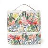 Double Layer Nail Polish Storage Bag Floral Print Large Capacity Essential Oil Bag Detachable with Handle Nail Lamp Case