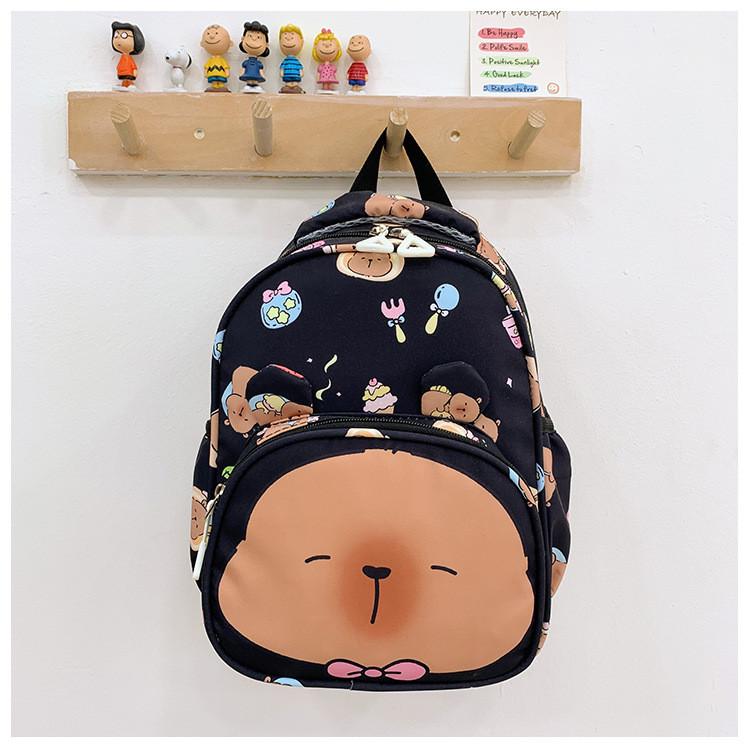 Backpack Printed Capybara Children Cartoon Schoolbag Outdoor Leisure Storage Bag