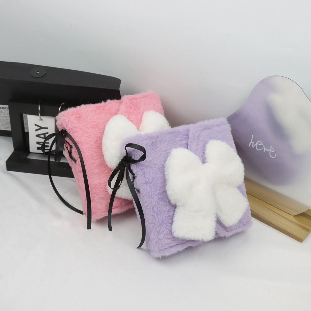 Bowknot Photo Album Plush 3-inch Small Card Storage Binder Creative Photocard Holder  Student