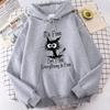 (Unisex Hoodie)Новые толстовки с принтом кота, женские толстовки унисекс, повседневные топы с капюшоном, пуловеры