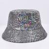 Double-sided sequined bucket hat mermaid scales basin hat fashion colorful party performance men's and women's sunscreen visor